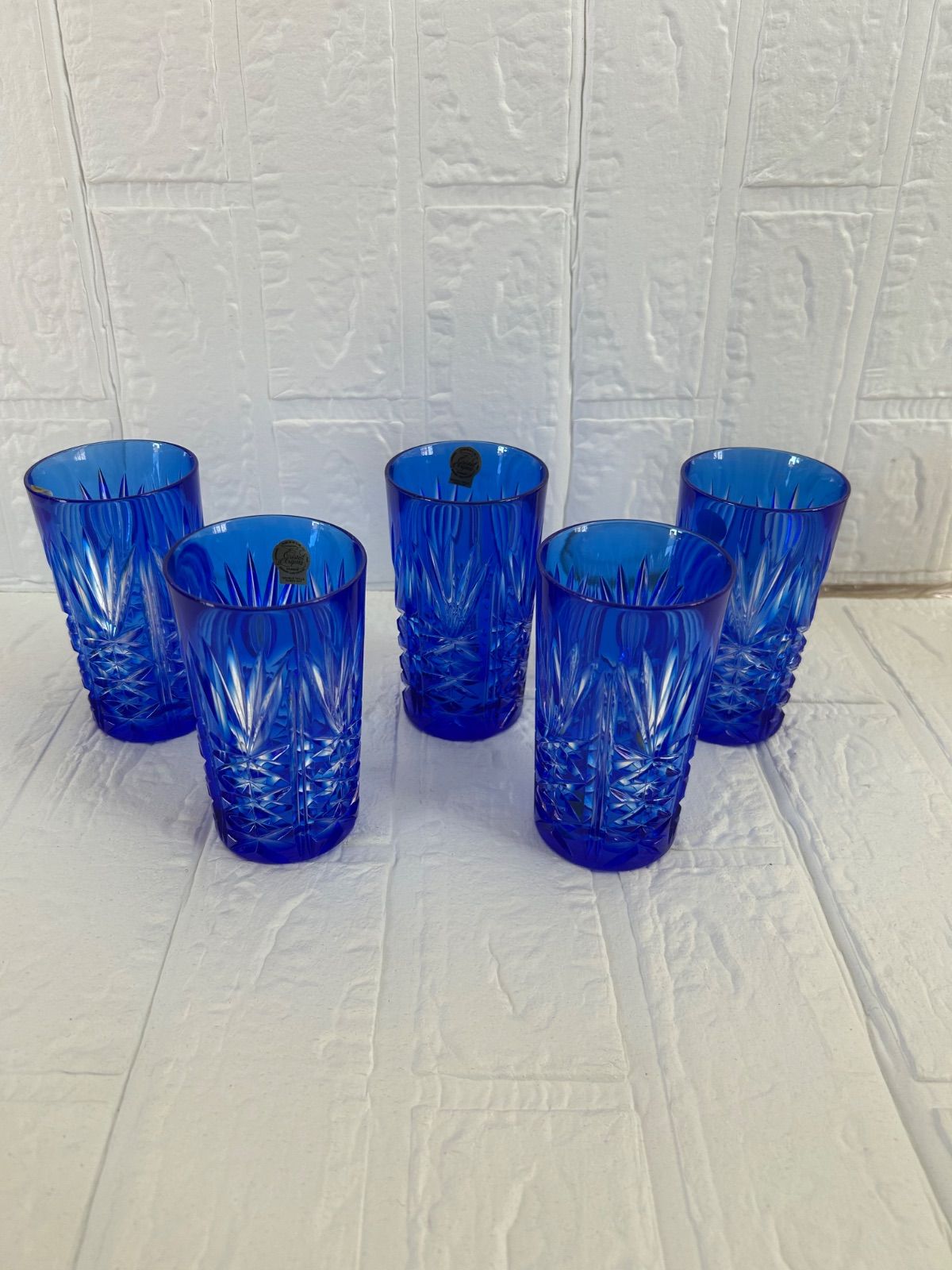 新品未使用 カメイガラス クリスタルダルク フランス製 色被せグラス5