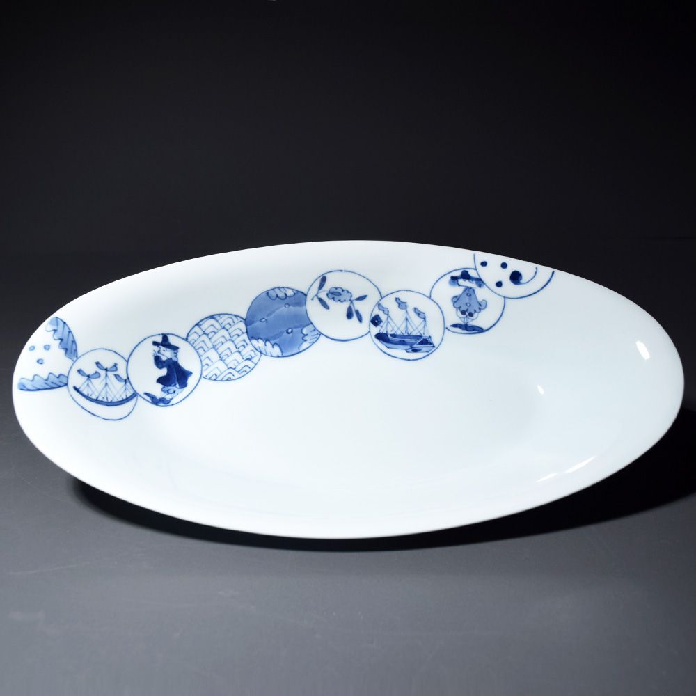 ♥品 有田焼 しん窯 青花 異人さん カレー皿 中皿 深皿 和食器 皿 日本製 価格 合算24 100円