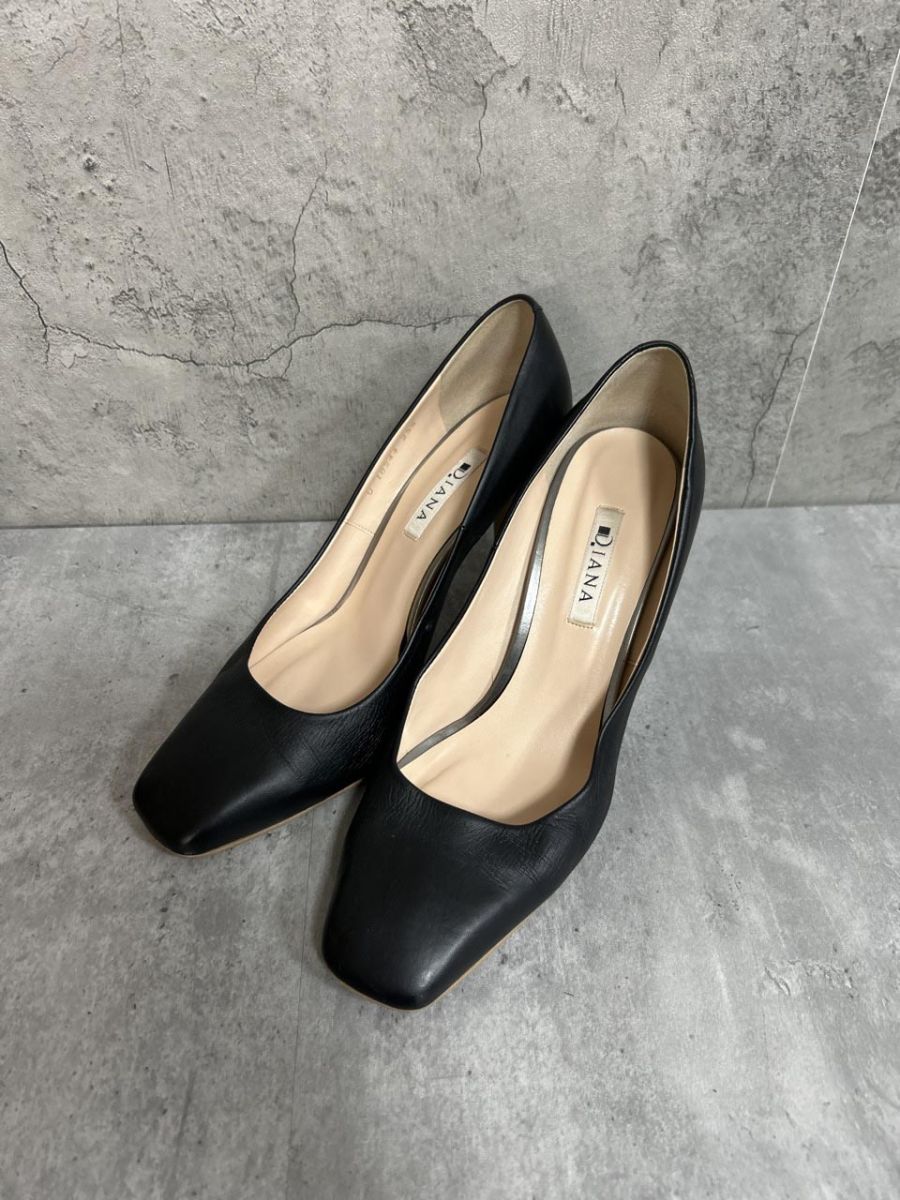 DIANA ダイアナ スクエアトゥ 日本製 ハイヒール パンプス size25.5/黒