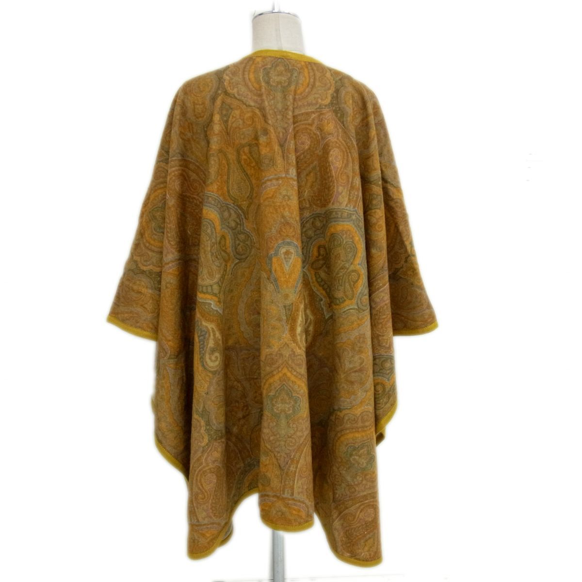 エトロ　ケープコート　ペイズリー　カシミヤ　ウール　ポンチョマント羽織りショール 美品◇ETRO Milano エトロ ウール ケープコート マント ポンチョ