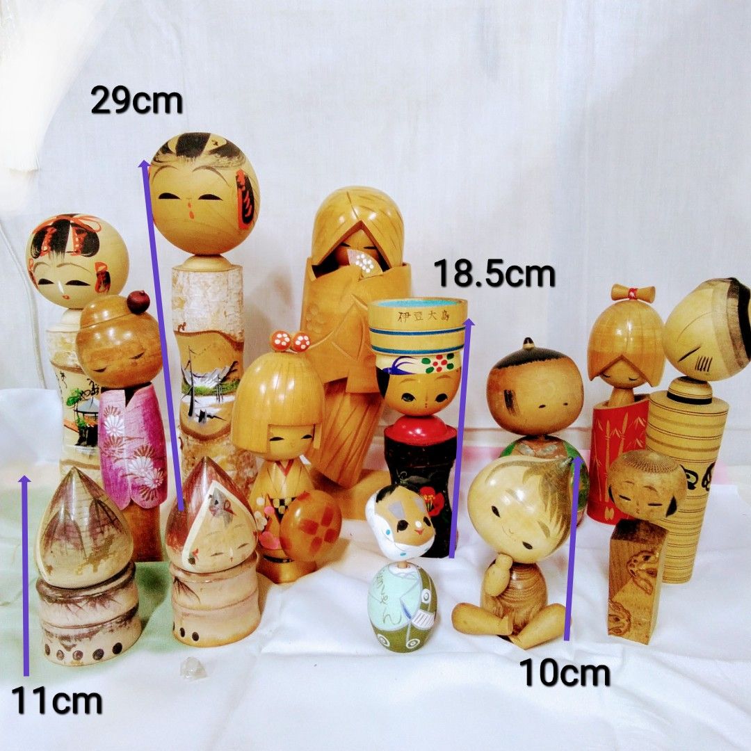昭和レトロ 民芸こけし/郷土土産こけし/作者物こけしまとめて14本 S613