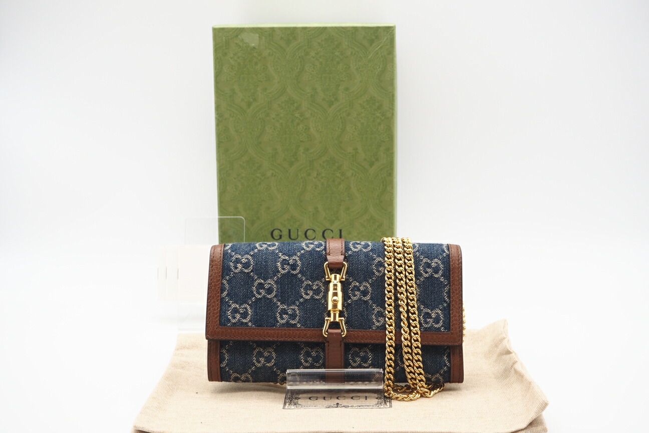 希少！Gucci ヴィンテージ！ショルダーウォレット ☆3日以内返品可☆ 極美品 GUCCI グッチ ジャッキー1961 チェーン付き