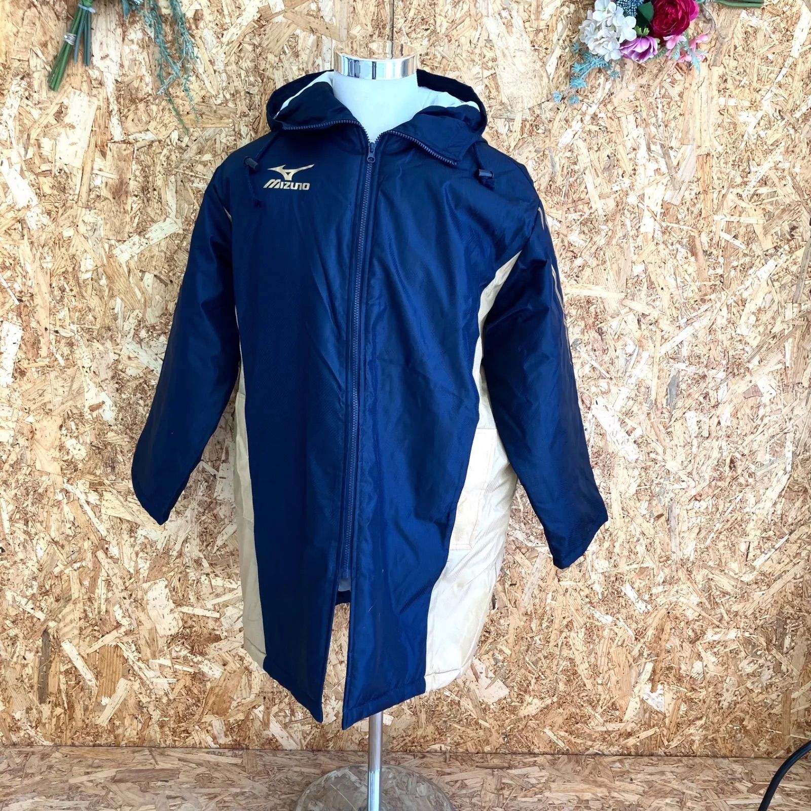 SG5067 Mizuno ミズノ ベンチコート ネイビー⁄ゴールド - メルカリ