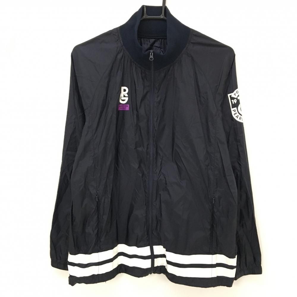 美品】パーリーゲイツ ツインスニード ネイビー×白 蓄熱裏地 ギザギザ