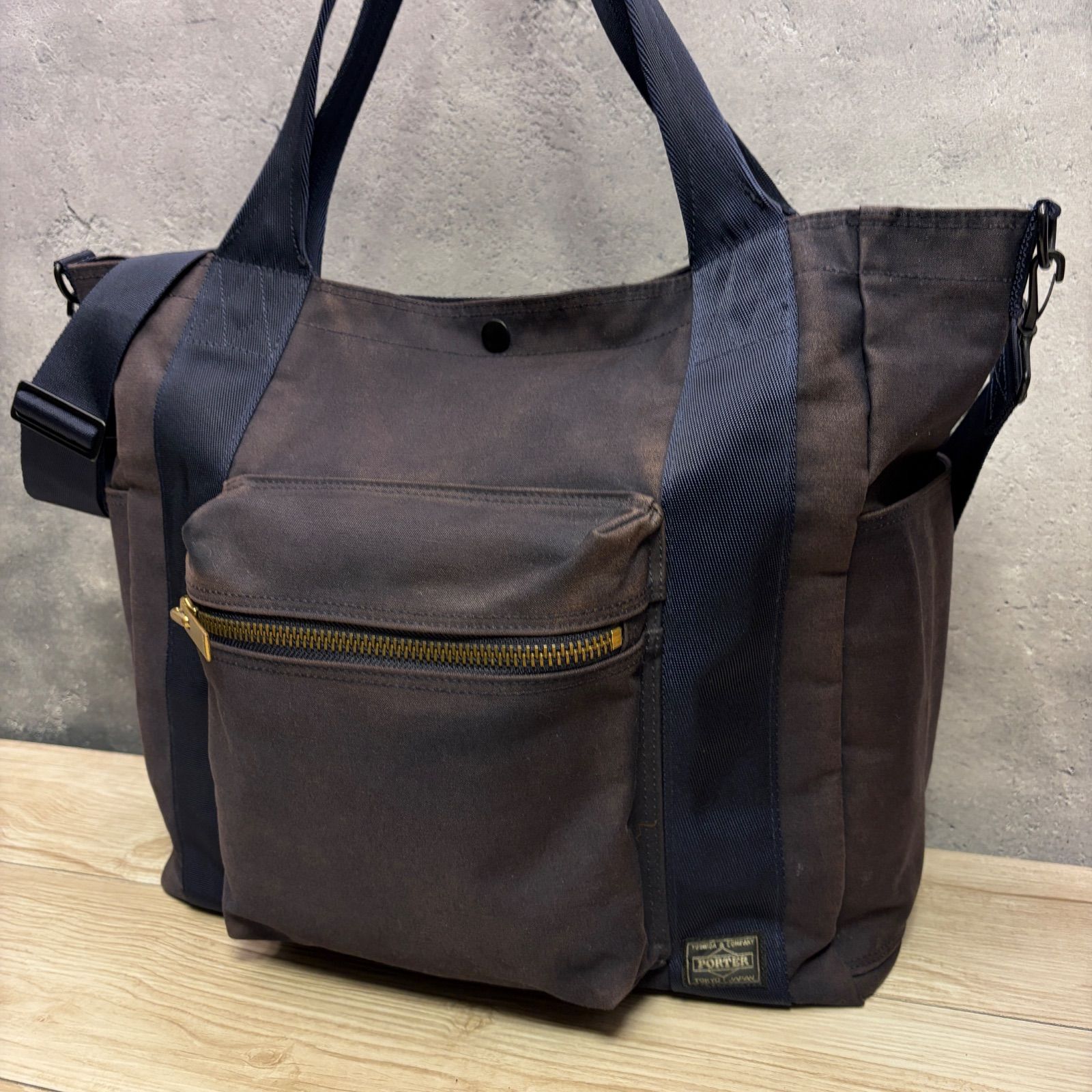 PORTER コットン素材 2WAY トートバッグ ショルダー付 ポーター 523 