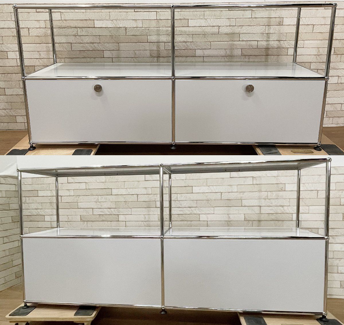 ○展示品 美品 USM Haller USMハラーシステム 2列2段 キャビネット