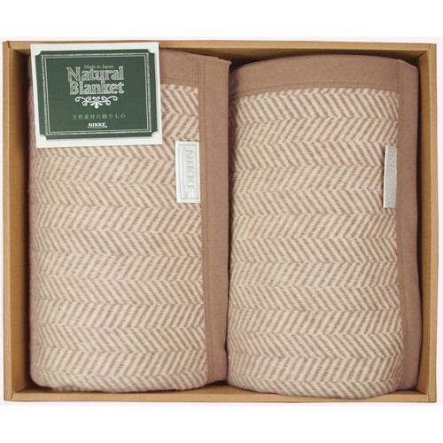 お取り寄せギフト26 T ニッケ 洗える綿混ウール毛布 毛羽部分 2 P RW-H 92002 A 4