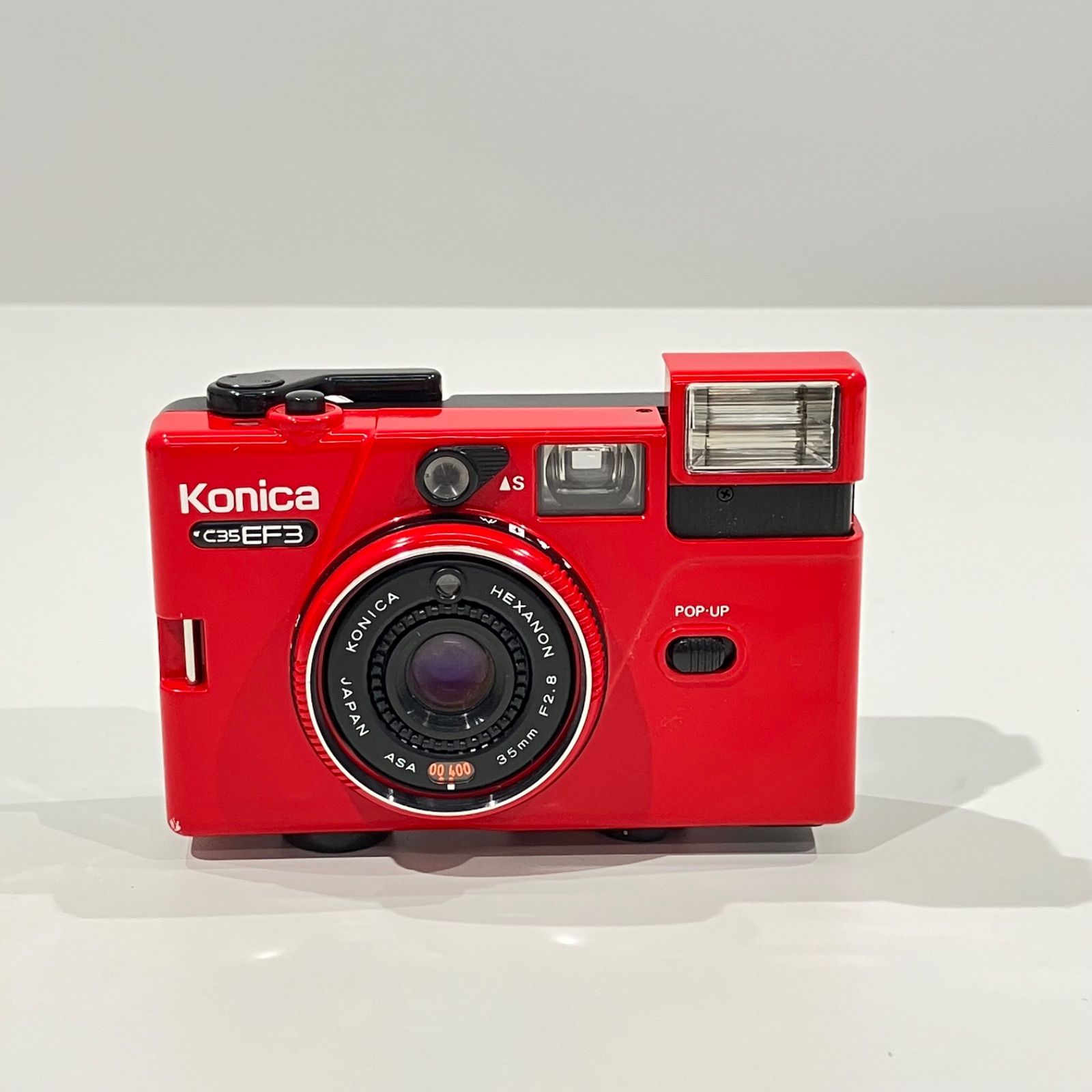 カメラ Konica C35 EF3 レッド フィルムカメラ レトロ ジャンク【送料