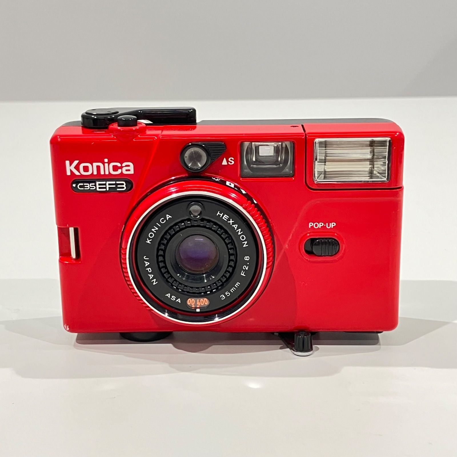 カメラ Konica C35 EF3 レッド フィルムカメラ レトロ ジャンク【送料
