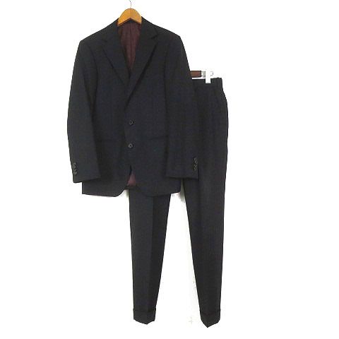 GINZAGlobalStyle スーツセットアップ 紺ストライプ ウール ギンザグローバルスタイル GINZA Global Style イタリア カノニコ