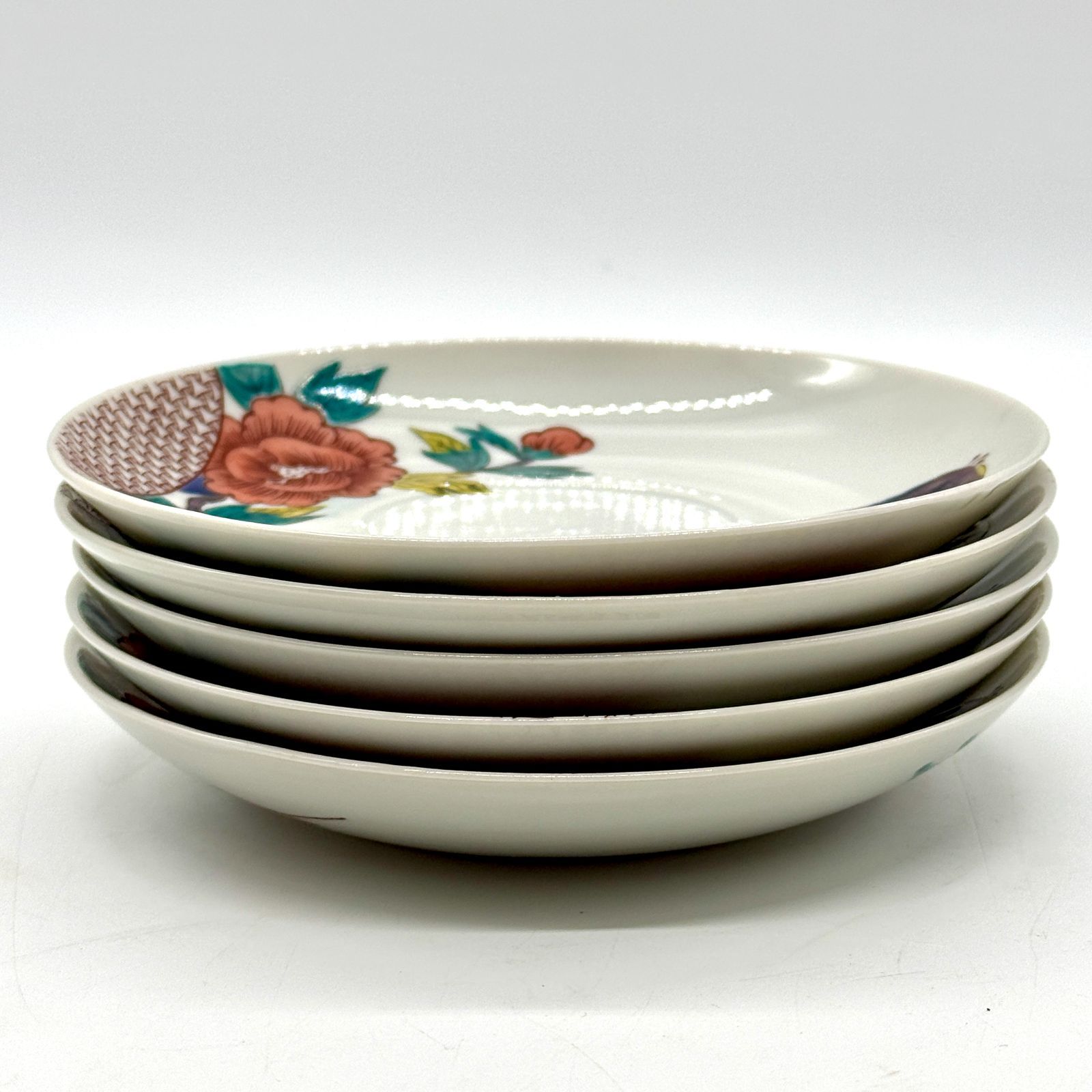 九谷焼 ソーサーのみ5枚 上絵付け 花鳥文様 角福 - メルカリ