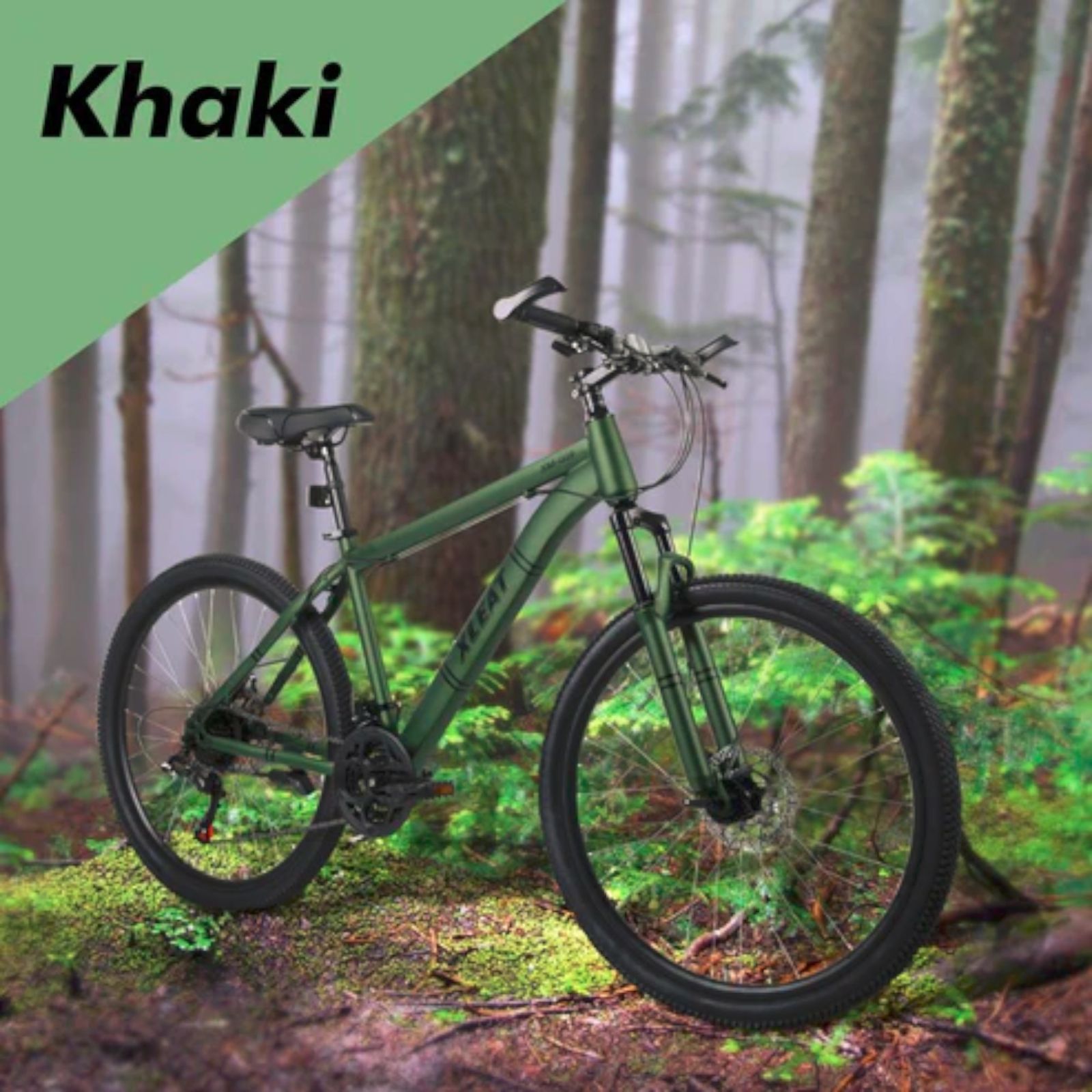 2086 マウンテンバイク カーキ 26インチ シマノ製 21段変速 ライト