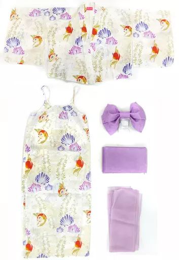 衣類 クレオ 浴衣セット ホワイト×パープル レディースM-Lサイズ ディズニー七夕デイズ2019 東京ディズニーリゾート