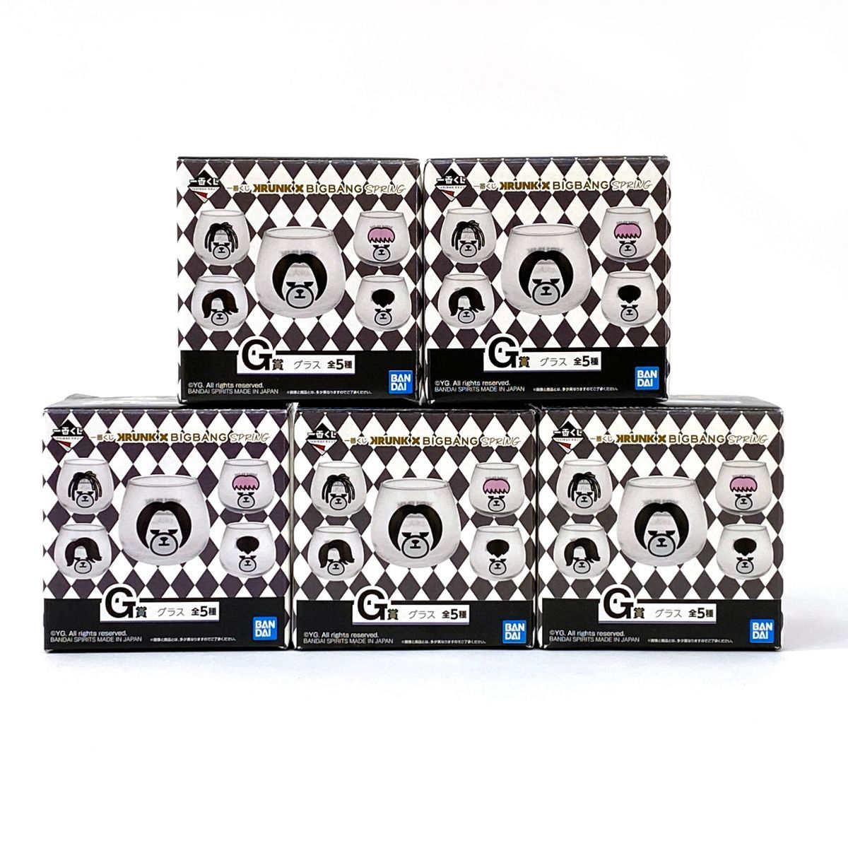 一番くじ KRUNK×BIGBANG SPRING G賞 グラス 全5種 セット SOL / G