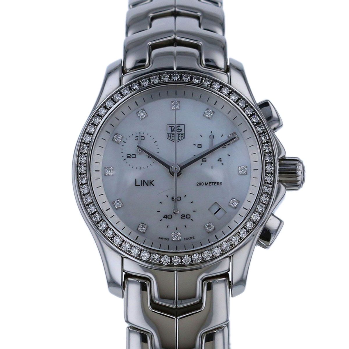 TAG HEUER タグホイヤー リンク クロノ ベゼルダイヤ クオーツ シェル 