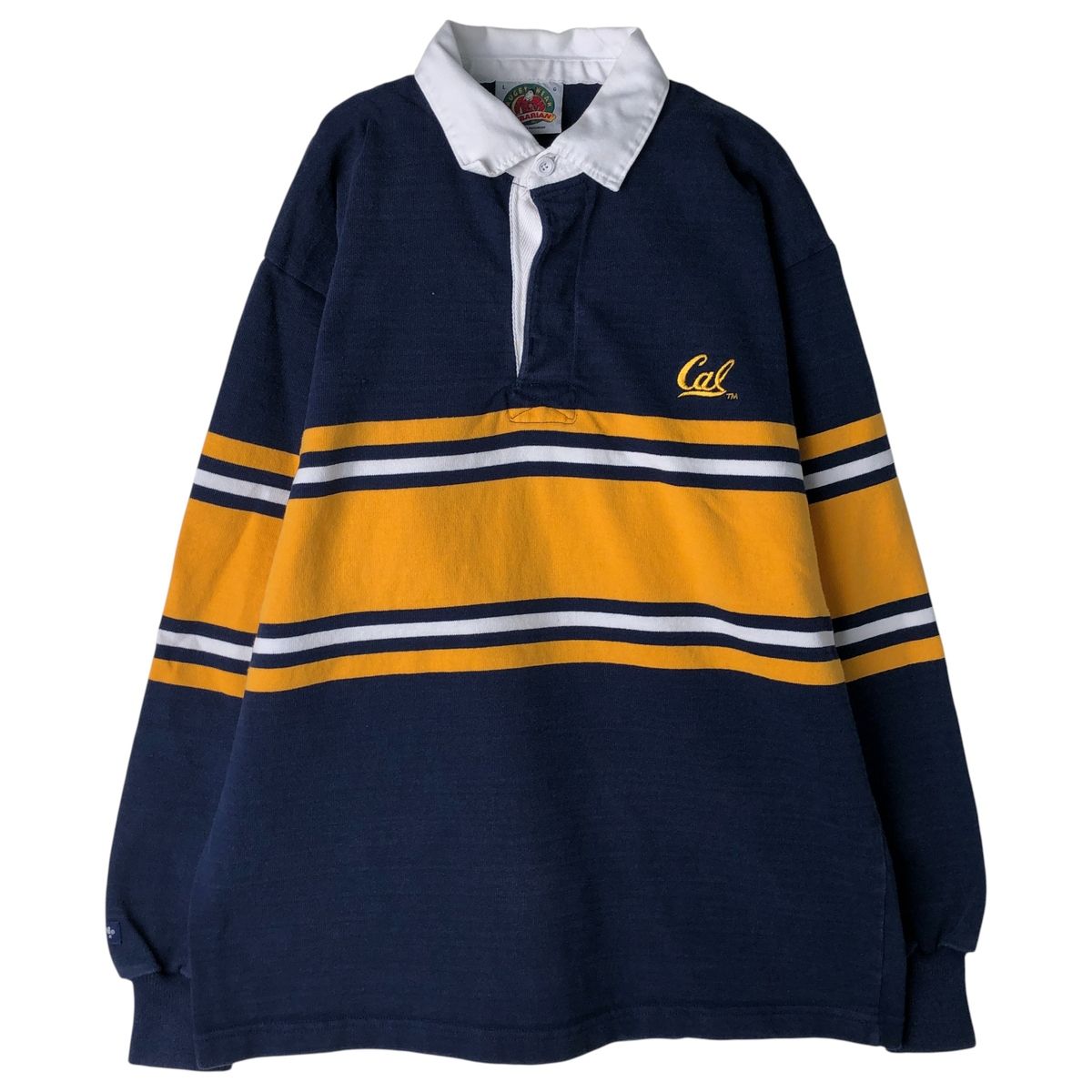 古着 バーバリアン BARBARIAN 長袖 ラガーシャツ カナダ製 メンズL相当