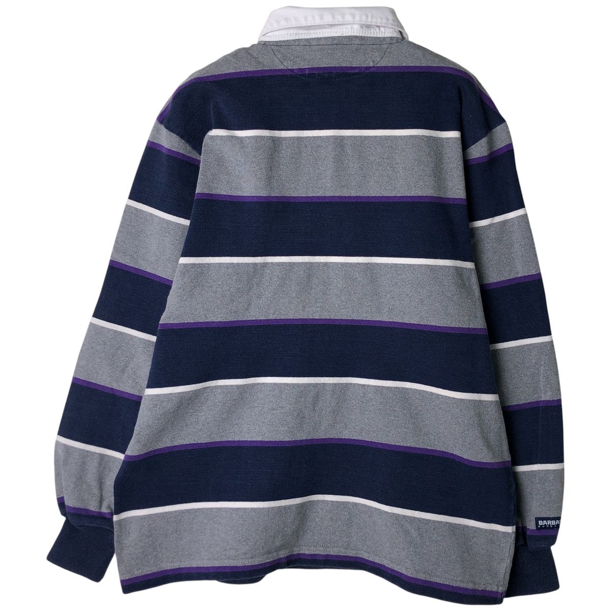 古着 バーバリアン BARBARIAN ボーダー柄 長袖 ラガーシャツ カナダ製