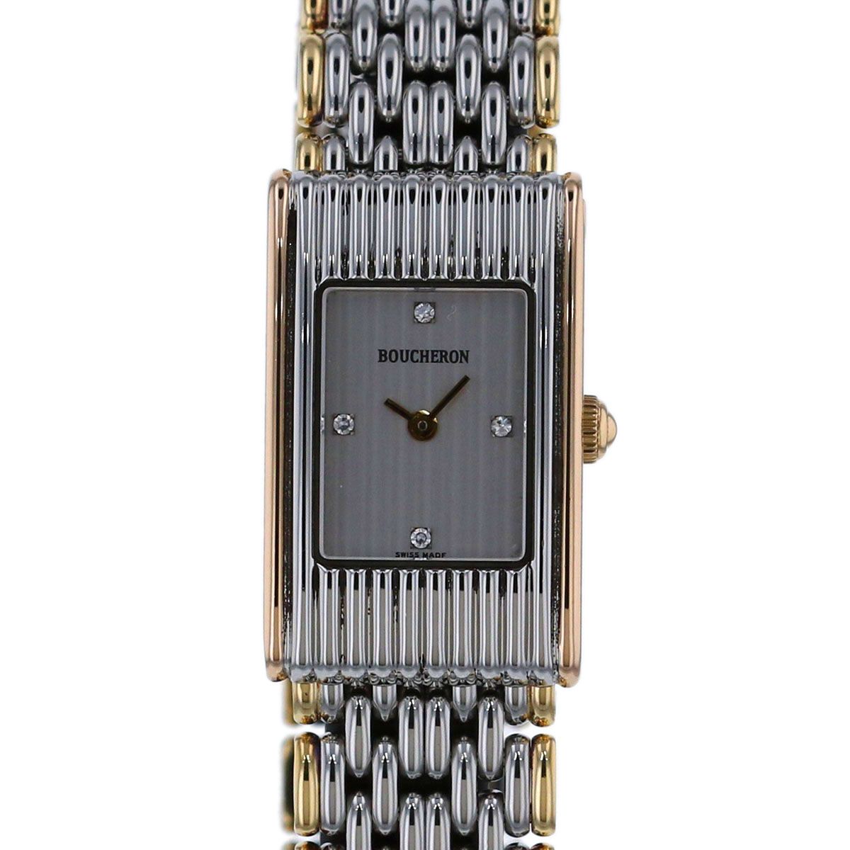 Boucheron ブシュロン リフレ 4P ダイヤ クオーツ 腕時計 レディース