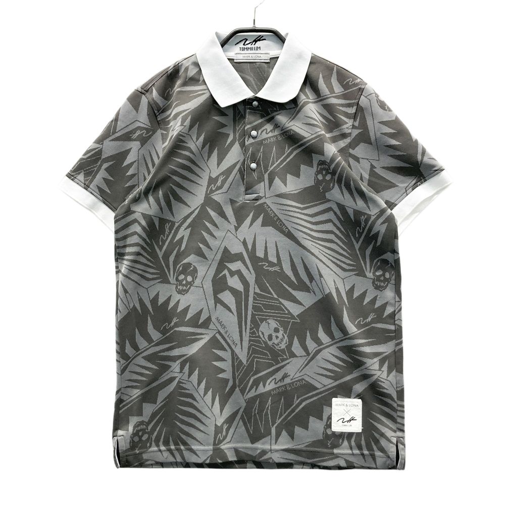 MARK&LONA 半袖ポロシャツ Mサイズ グレー カモフラ 迷彩 サイズ：M MARK&LONA マークアンドロナ 半袖ポロシャツ カモフラ柄