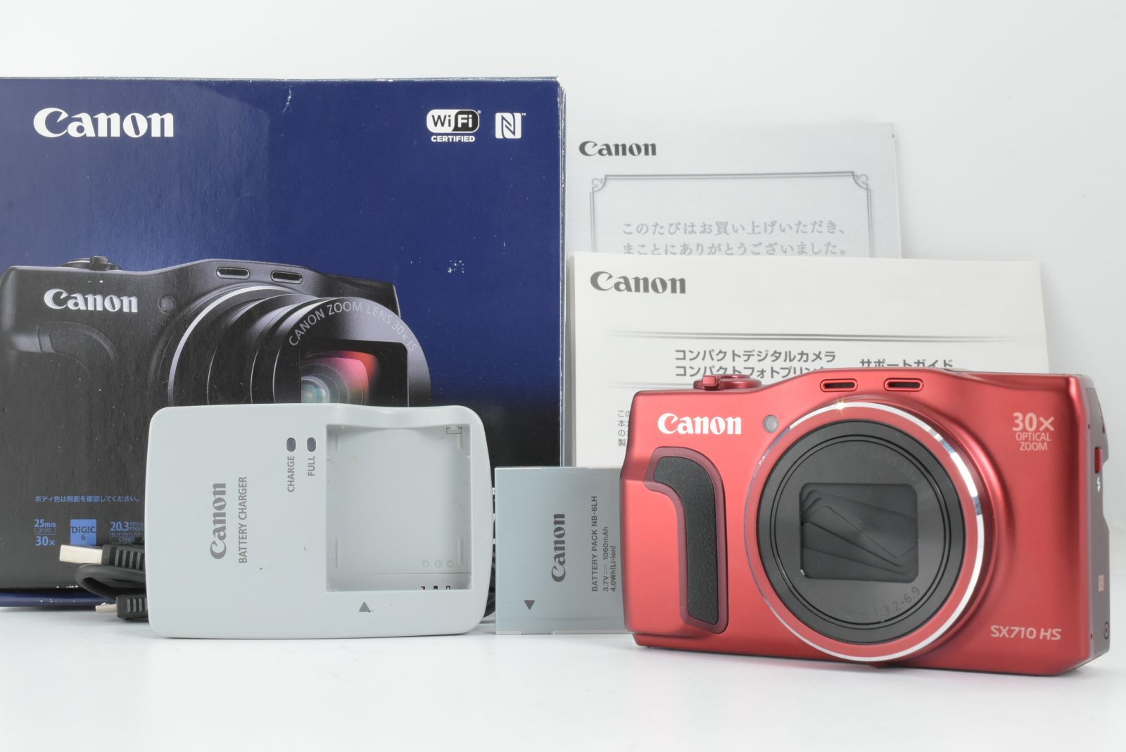 美品】Canon PowerShot SX710 HS Red 20.3MP Compact Digital Camera