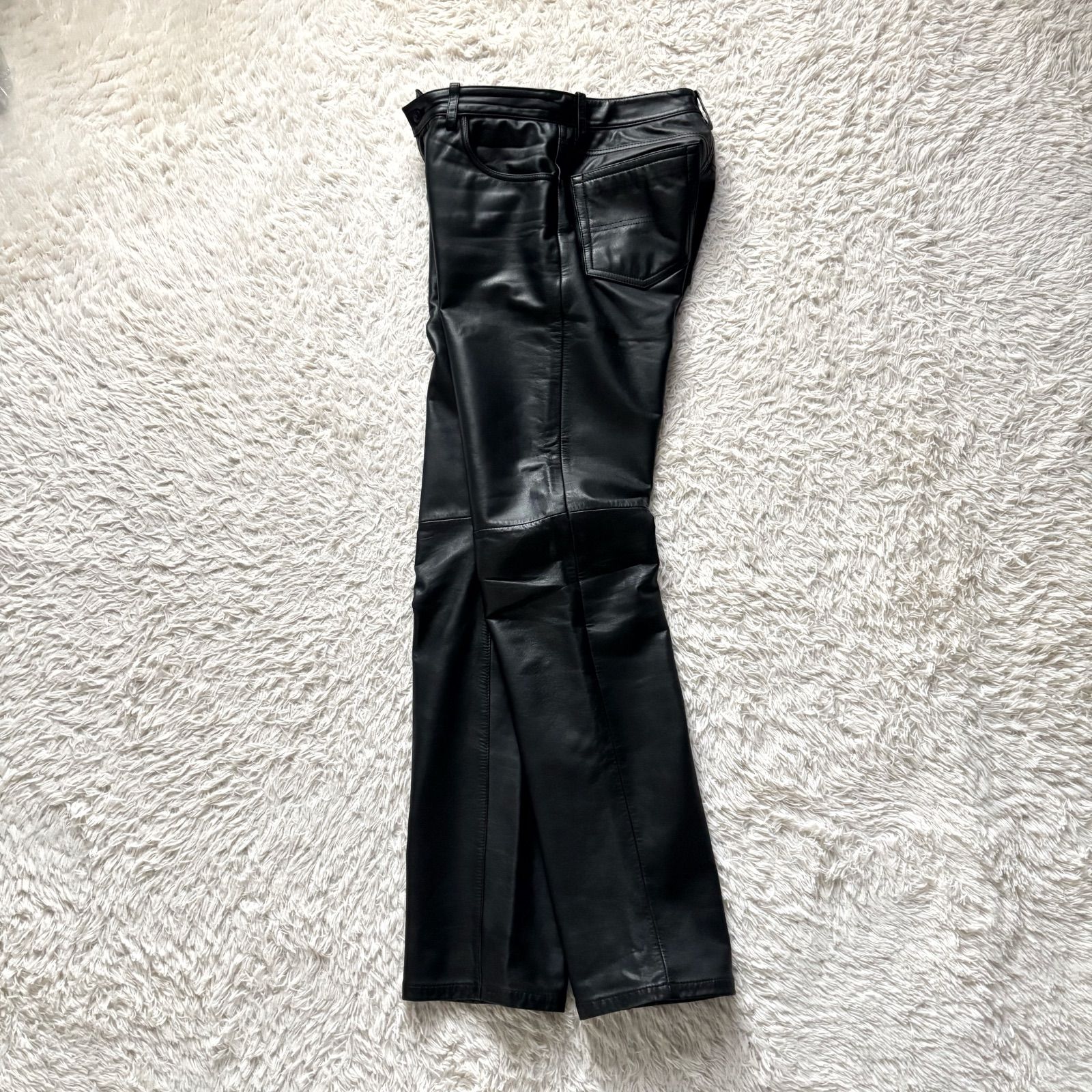 美品 Paul Smith ポールスミス リアルレザーパンツ 本革 牛革 スリム