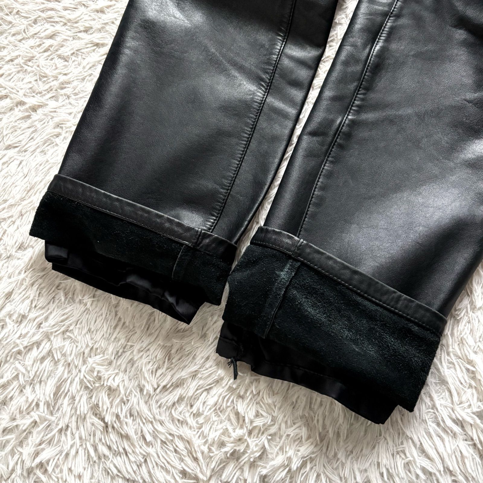 美品 Paul Smith ポールスミス リアルレザーパンツ 本革 牛革 スリム