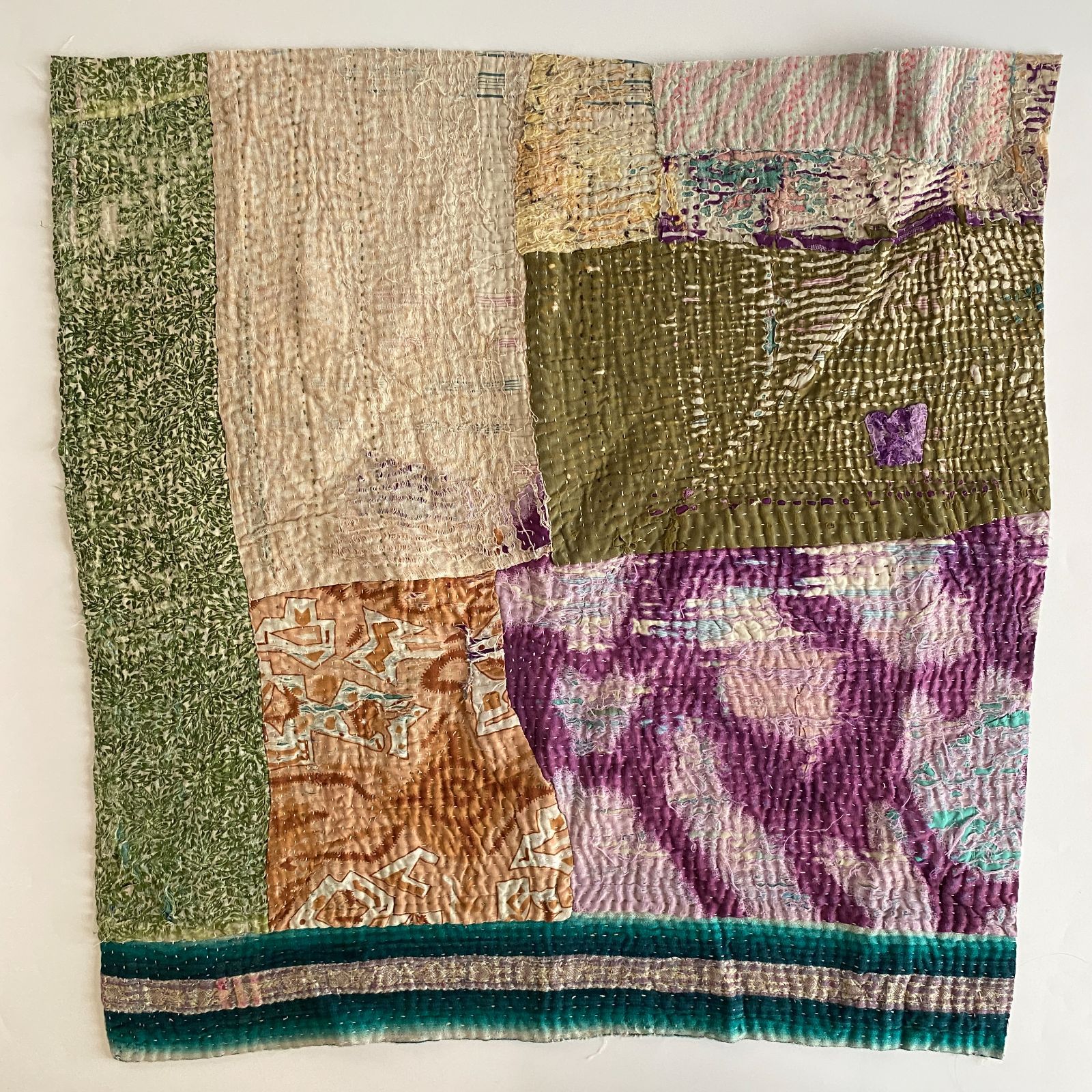 3608 ラリーキルト カンタキルト オールドファブリック ハギレ インド