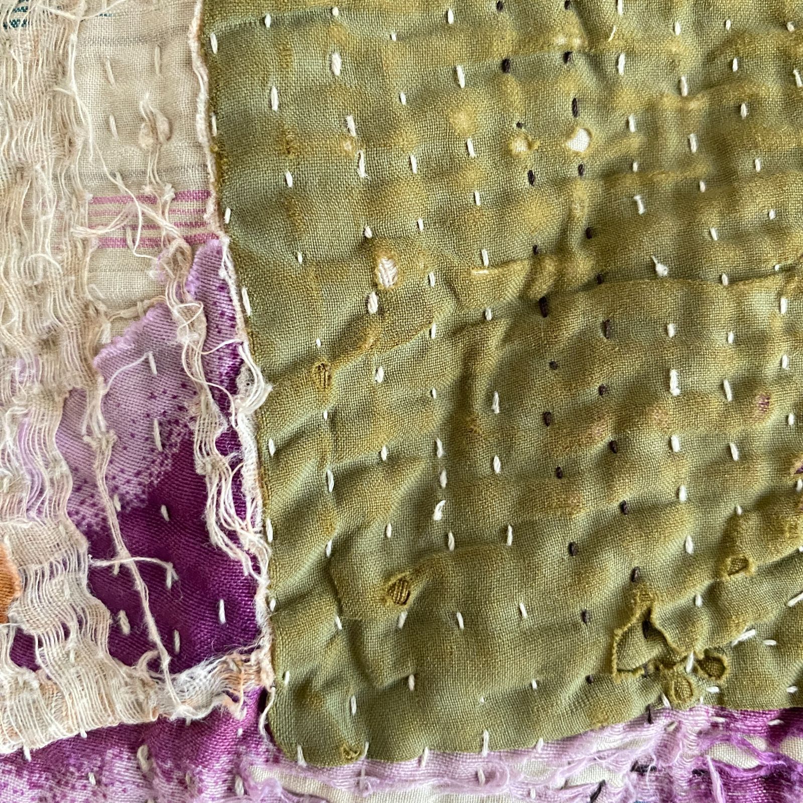 3608 ラリーキルト カンタキルト オールドファブリック ハギレ インド