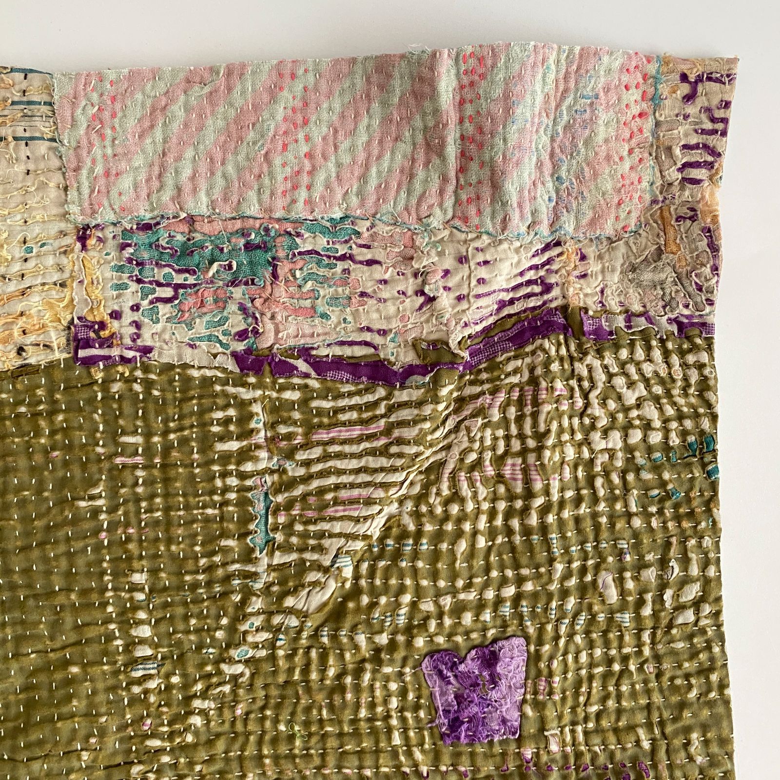 3608 ラリーキルト カンタキルト オールドファブリック ハギレ インド