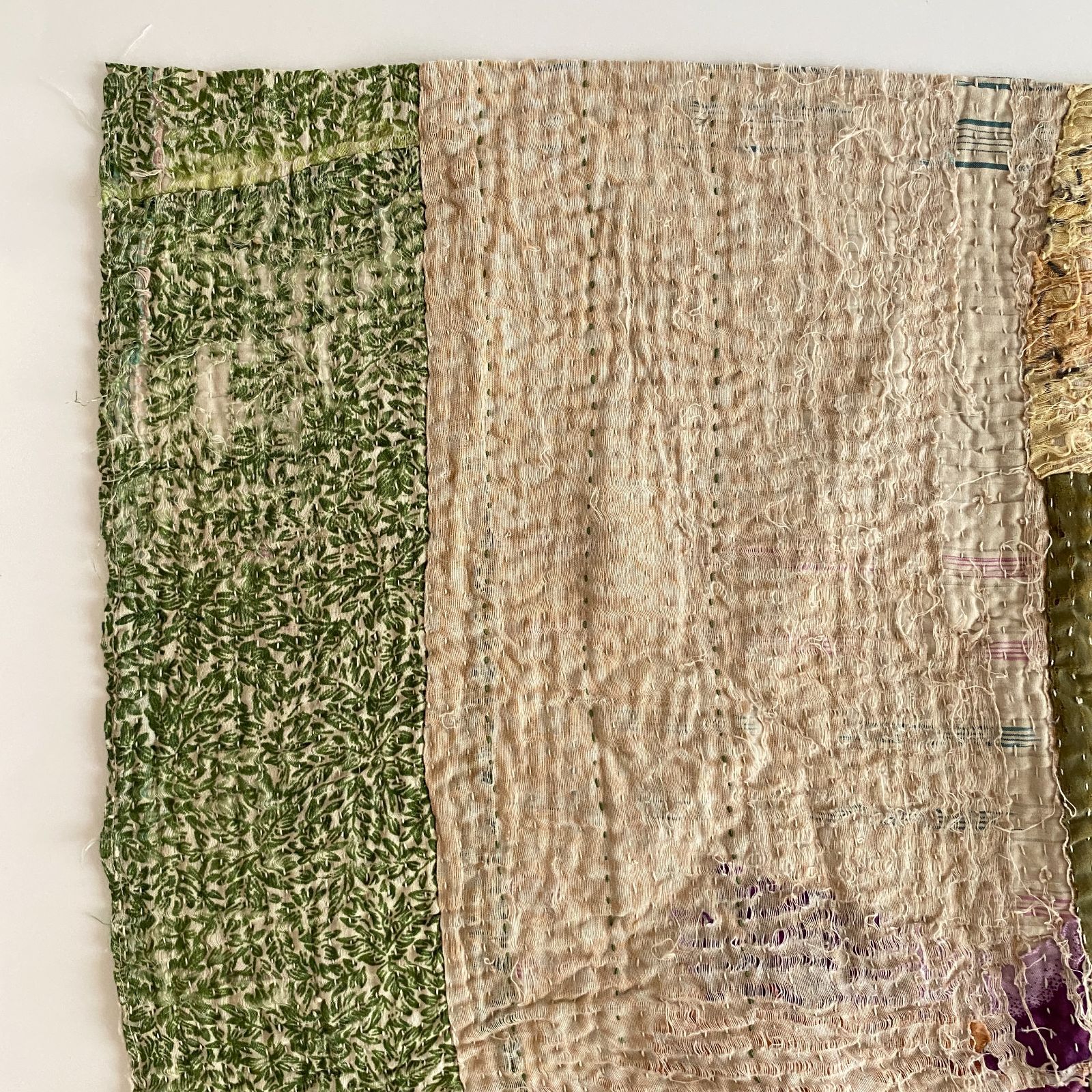 3608 ラリーキルト カンタキルト オールドファブリック ハギレ インド