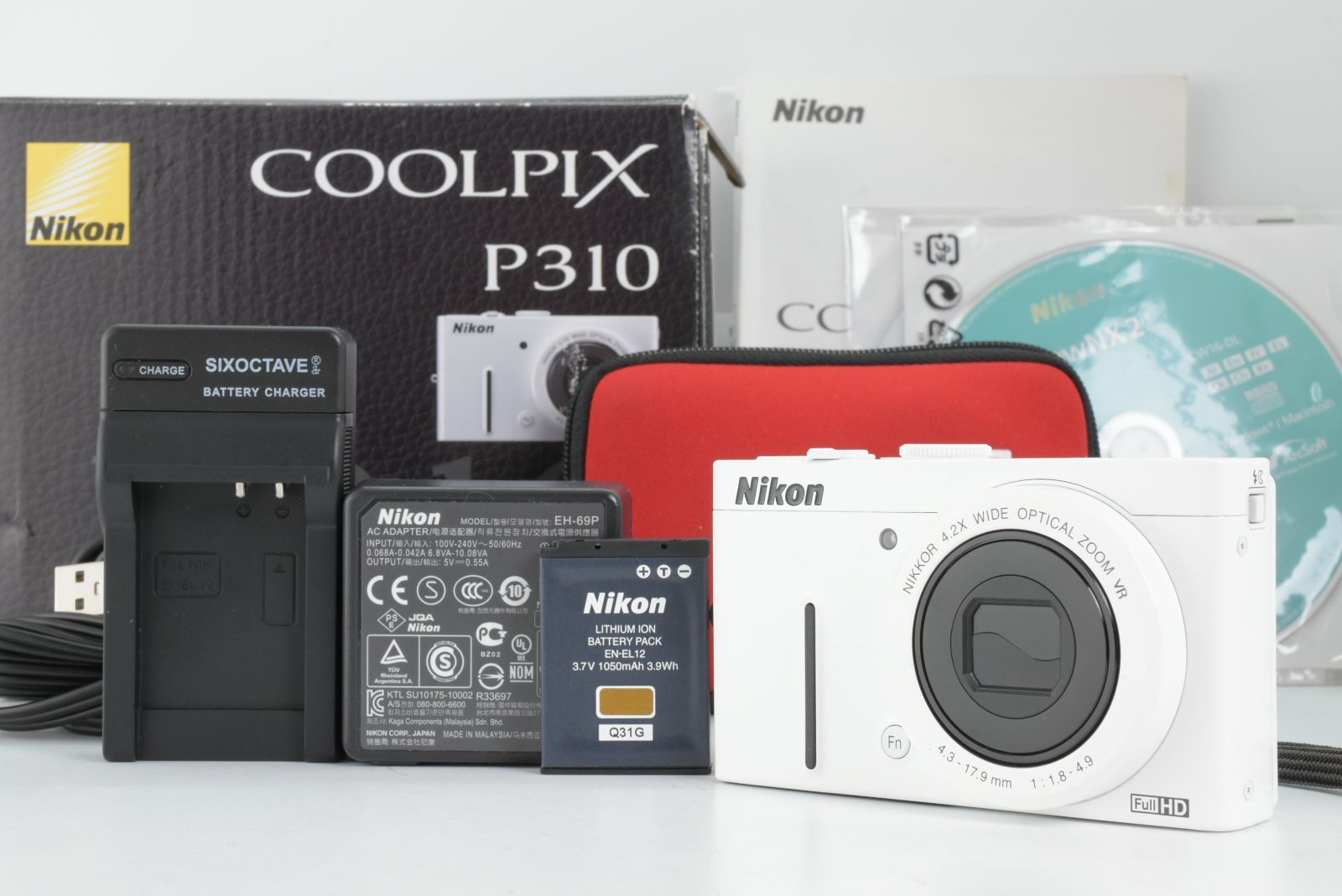 美品】Nikon Coolpix P310 White Compact Digital Camera 16.1MP