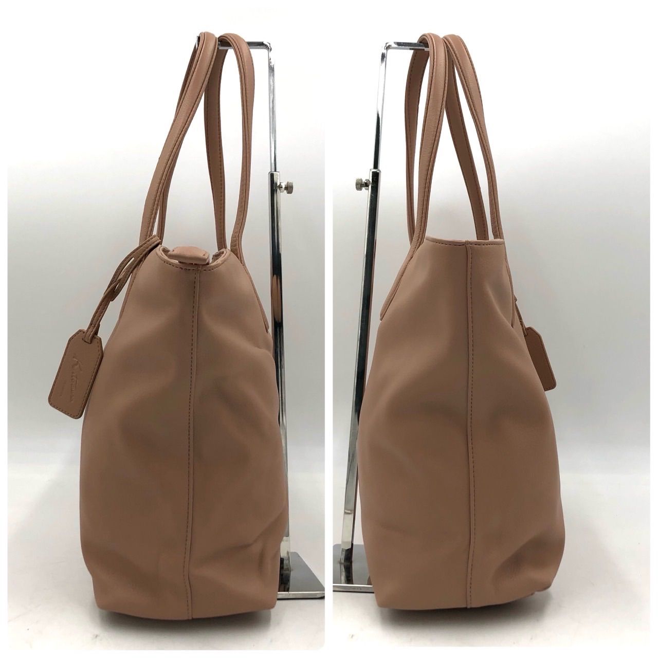 Kitamura キタムラ トートバッグ レザー ベージュ A4収納可 肩掛け 美 