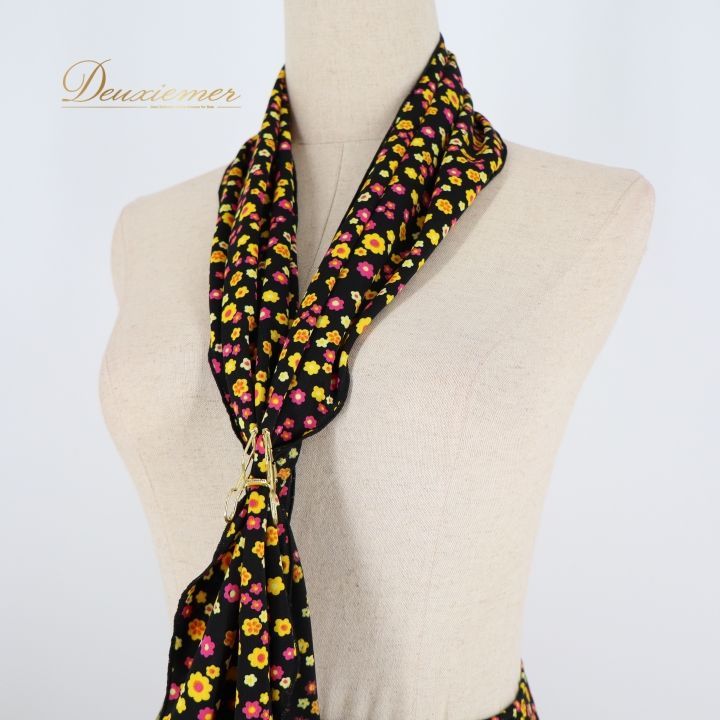 フラメンコ 衣装 ファルダ スカート シージョ セット ブラック系 花柄