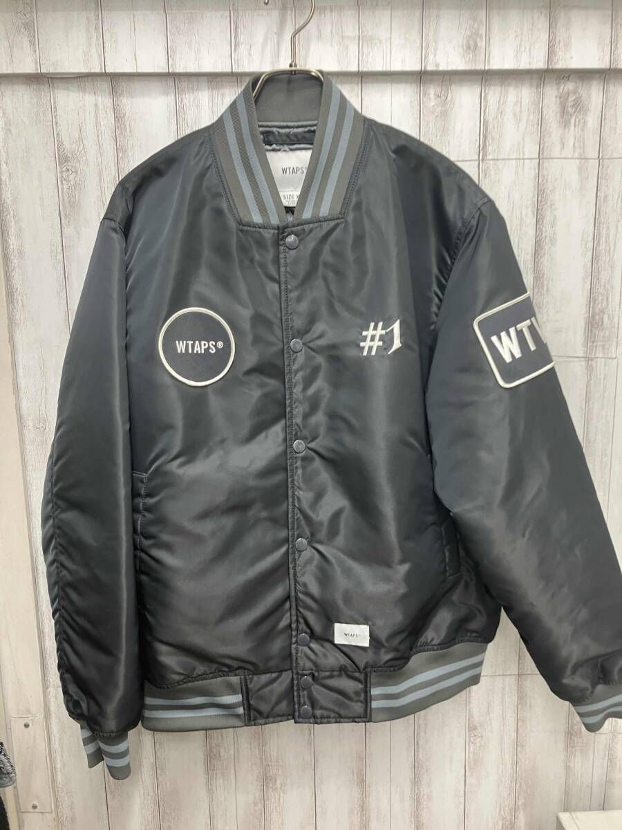 WTAPS スタジャン 181 tqdt-jkm02 サテンナイロンジャケット ブラック