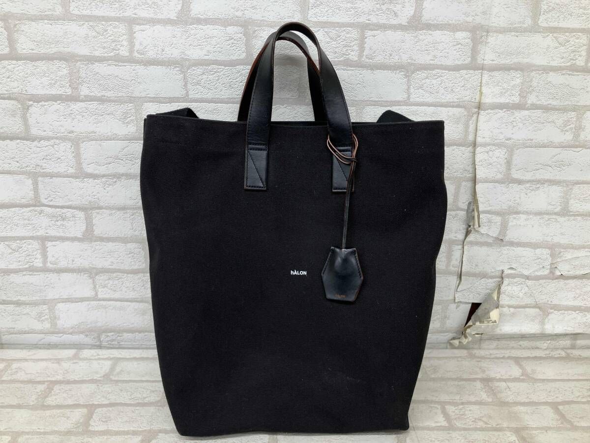 トートバッグ ⁄ hALON(アーロン) キャンバス TOTE トートバッグ⁄--⁄BLK