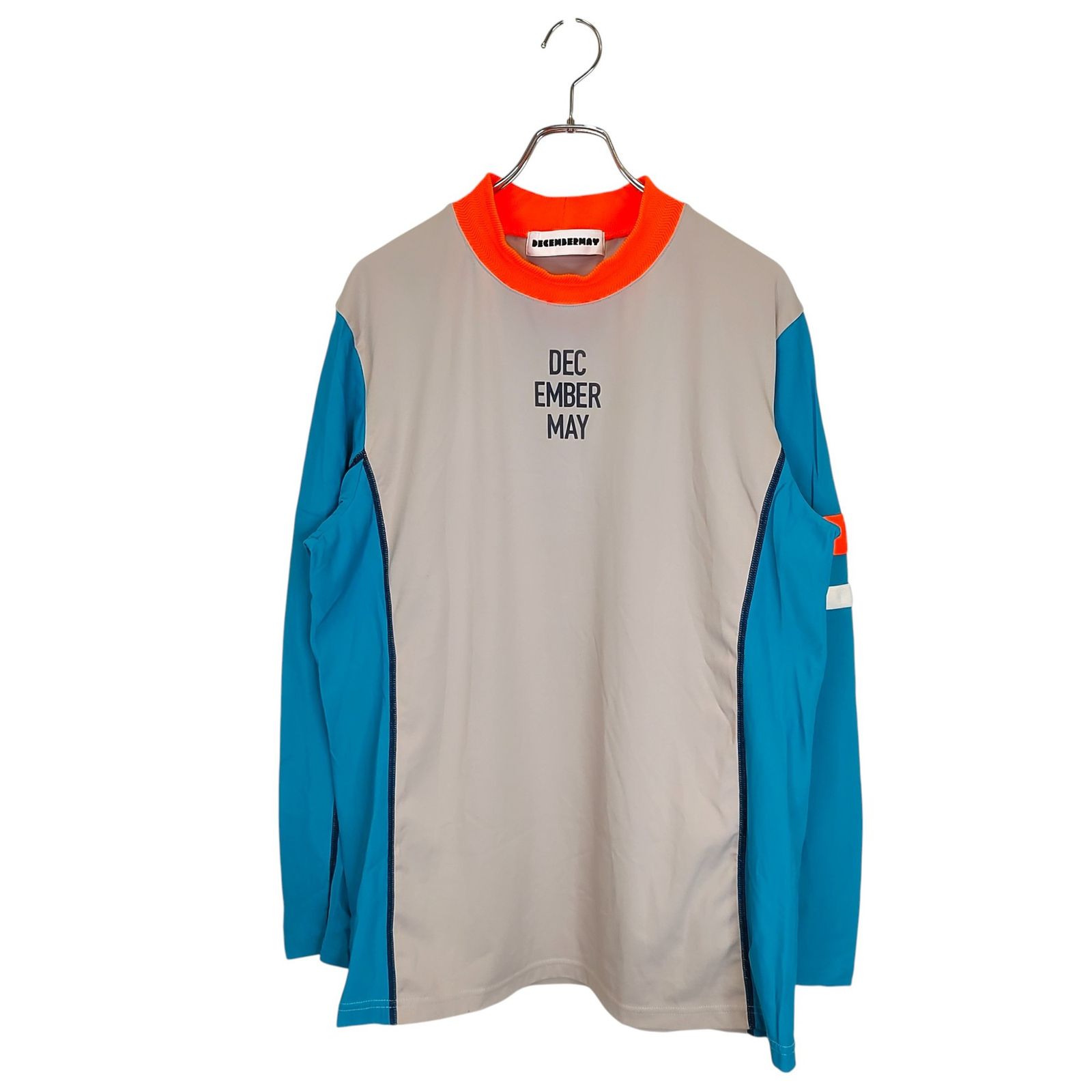 ディセンバーメイDECEMBERMAY ロゴバックプリント長袖モックネックシャツ DECEMBERMAY ディセンバーメイ ゴルフ Bi-color long sleeve Mock バイ