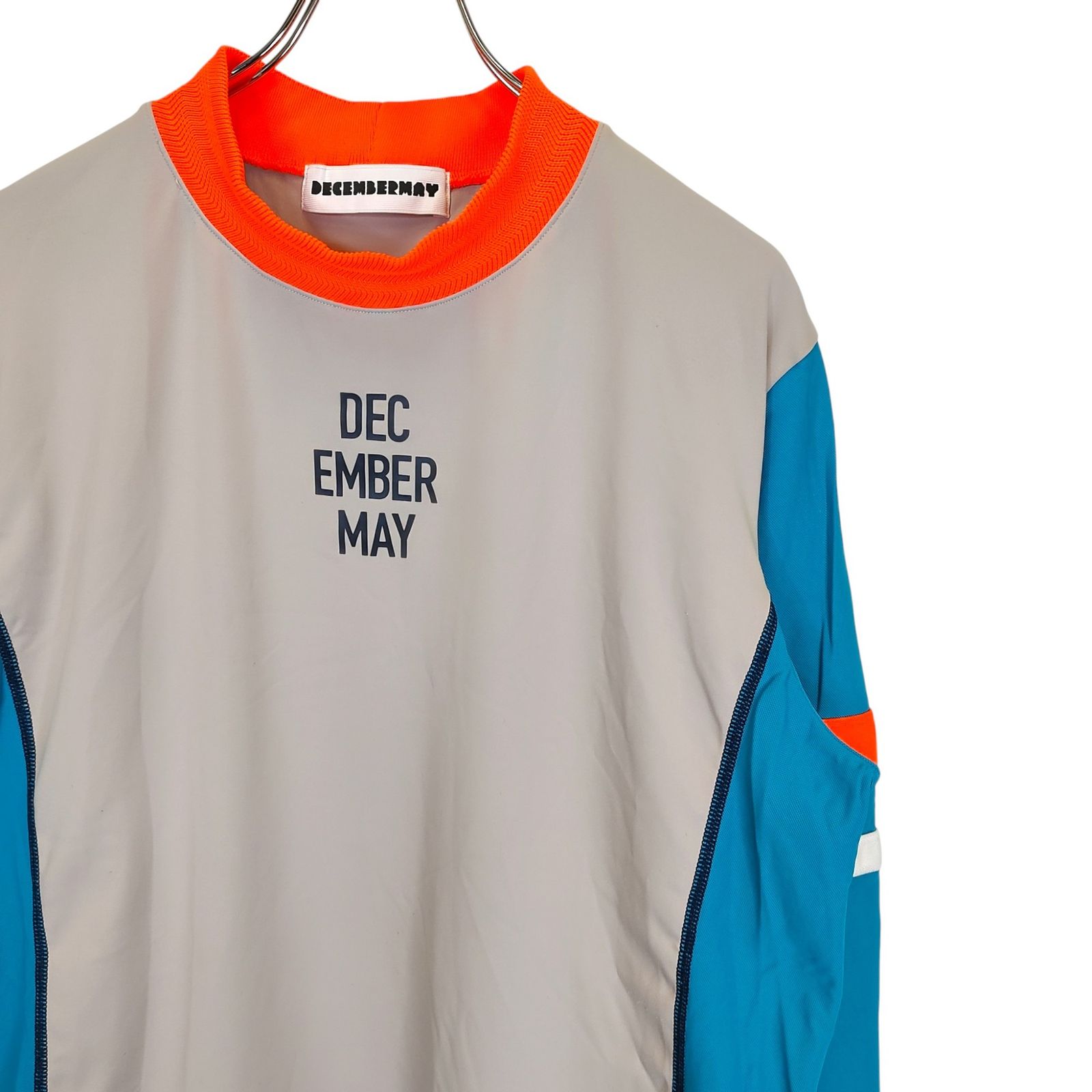 ディセンバーメイDECEMBERMAY ロゴバックプリント長袖モックネックシャツ DECEMBERMAY ディセンバーメイ ゴルフ Bi-color long sleeve Mock バイ