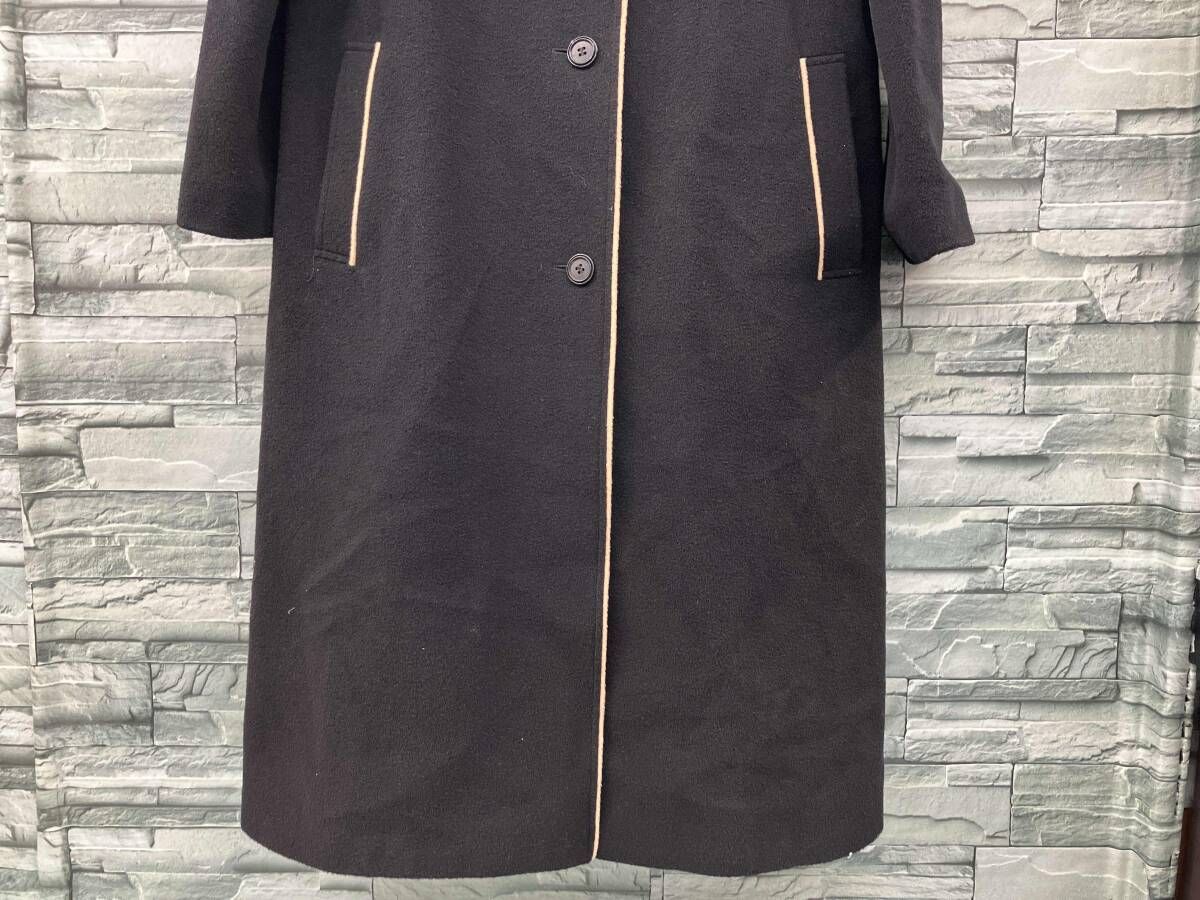 HERNO/チェスターコート/ブラック/ダブルボタン/内側総柄/レッド