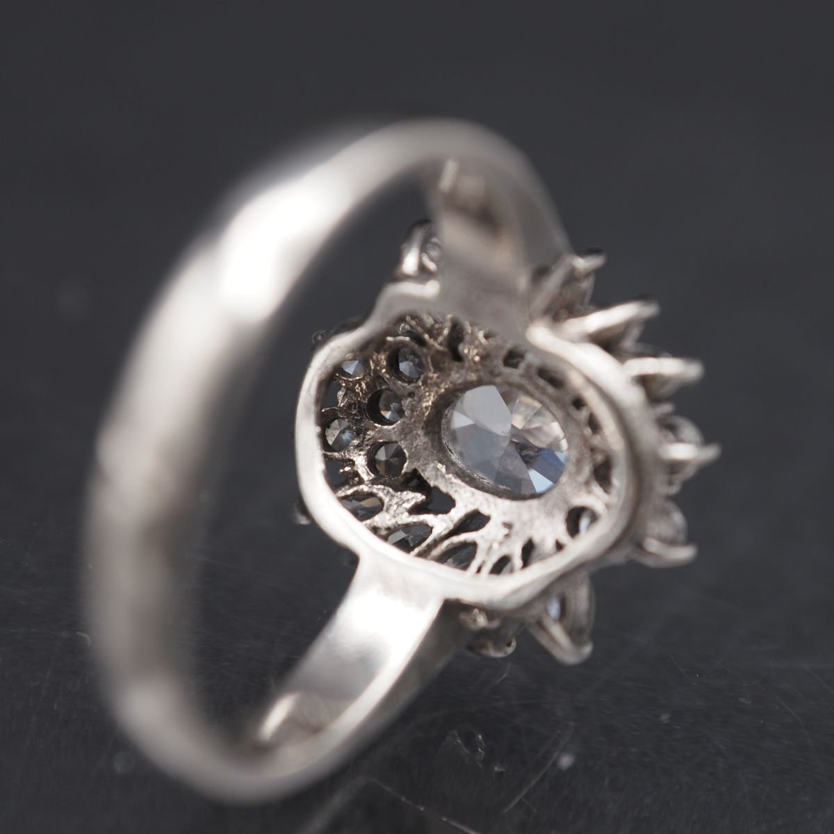 L043 ダイヤモンド風 925刻印 リング デザイン シルバー 指輪 11-12号