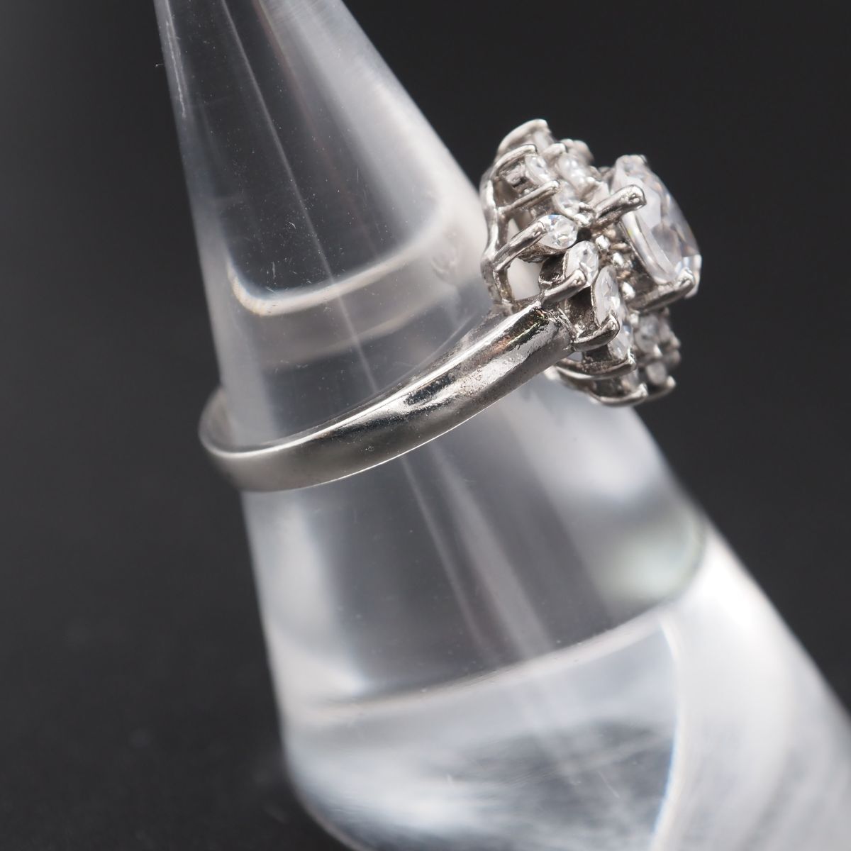 L043 ダイヤモンド風 925刻印 リング デザイン シルバー 指輪 11-12号