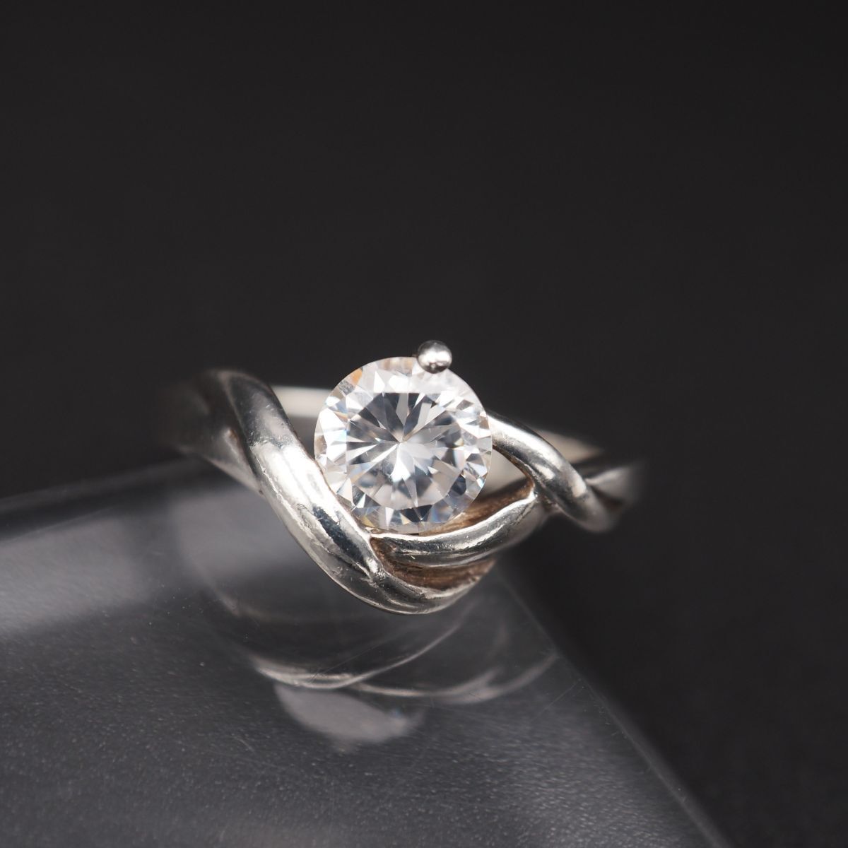 L052 ダイヤモンド風 SV925刻印 リング デザイン シルバー 指輪 12-13