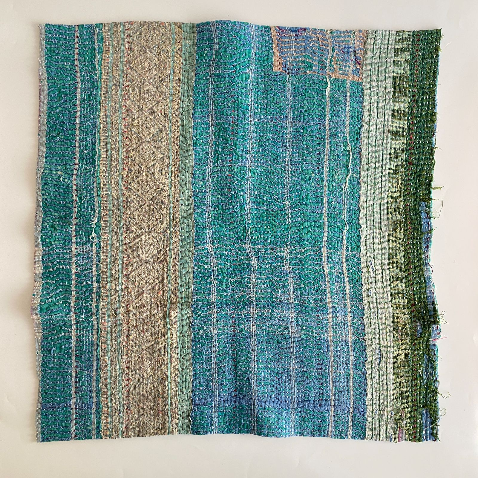 3612 ラリーキルト カンタキルト オールドファブリック ハギレ インド