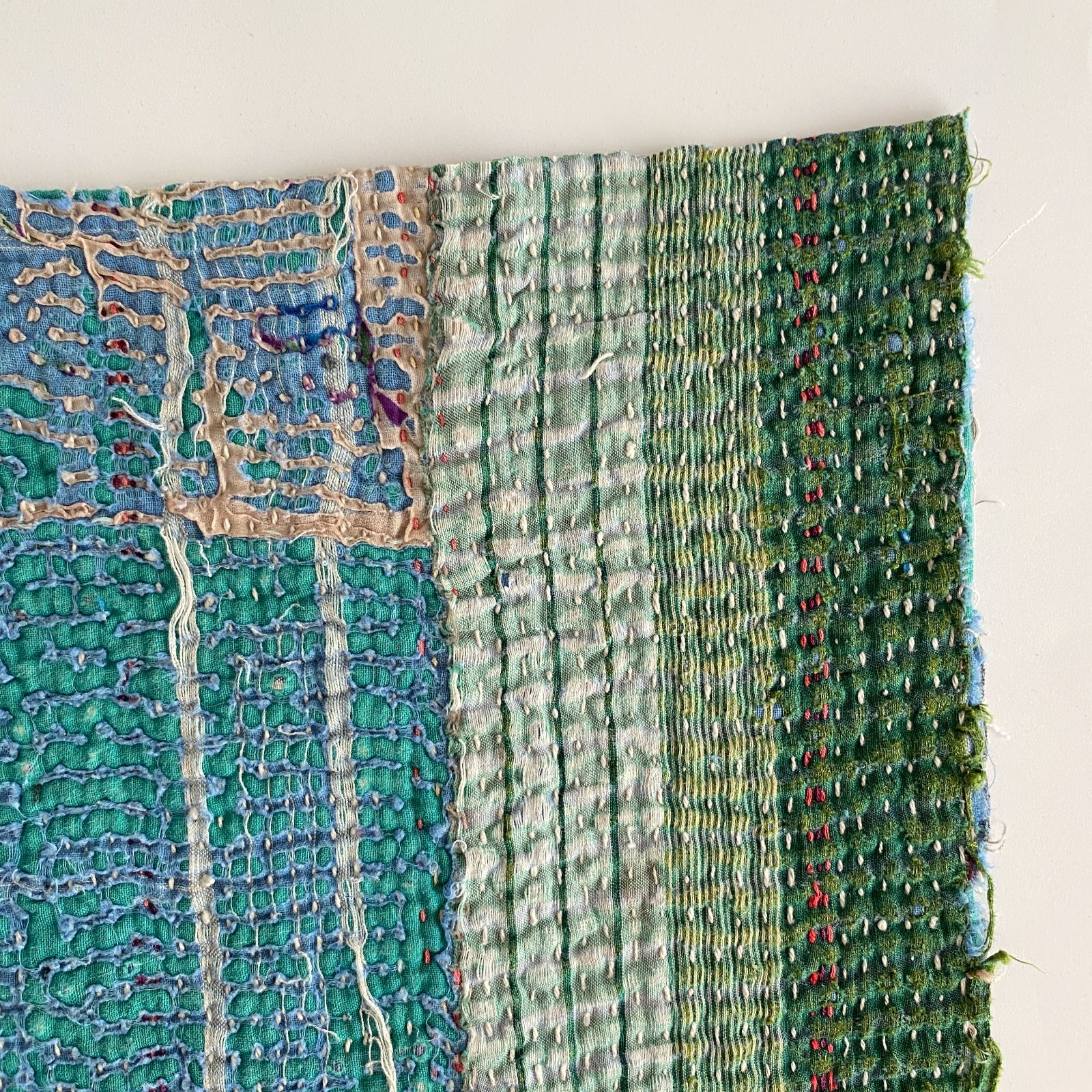 3612 ラリーキルト カンタキルト オールドファブリック ハギレ インド