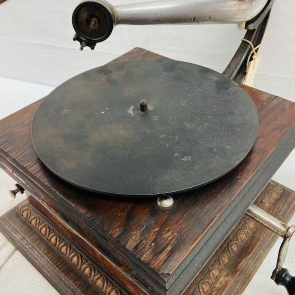 THE COLUMBIA GRAPHOPHONE コロンビア 蓄音機 ディスク型 ラッパ付き