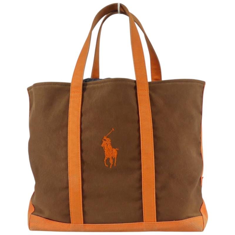 Ralph Lauren ブラウン ポニー ゴールド刺繍 トートバッグ RALPH LAUREN ラルフローレン トートバッグ メンズ レディース 茶