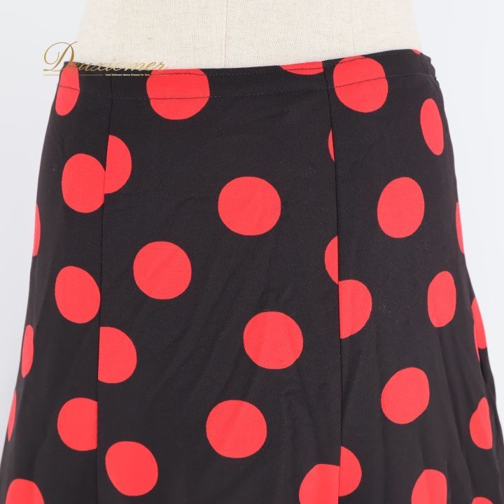 フラメンコ 衣装 ファルダ スカート 黒 赤 ボランテ フリル 水玉
