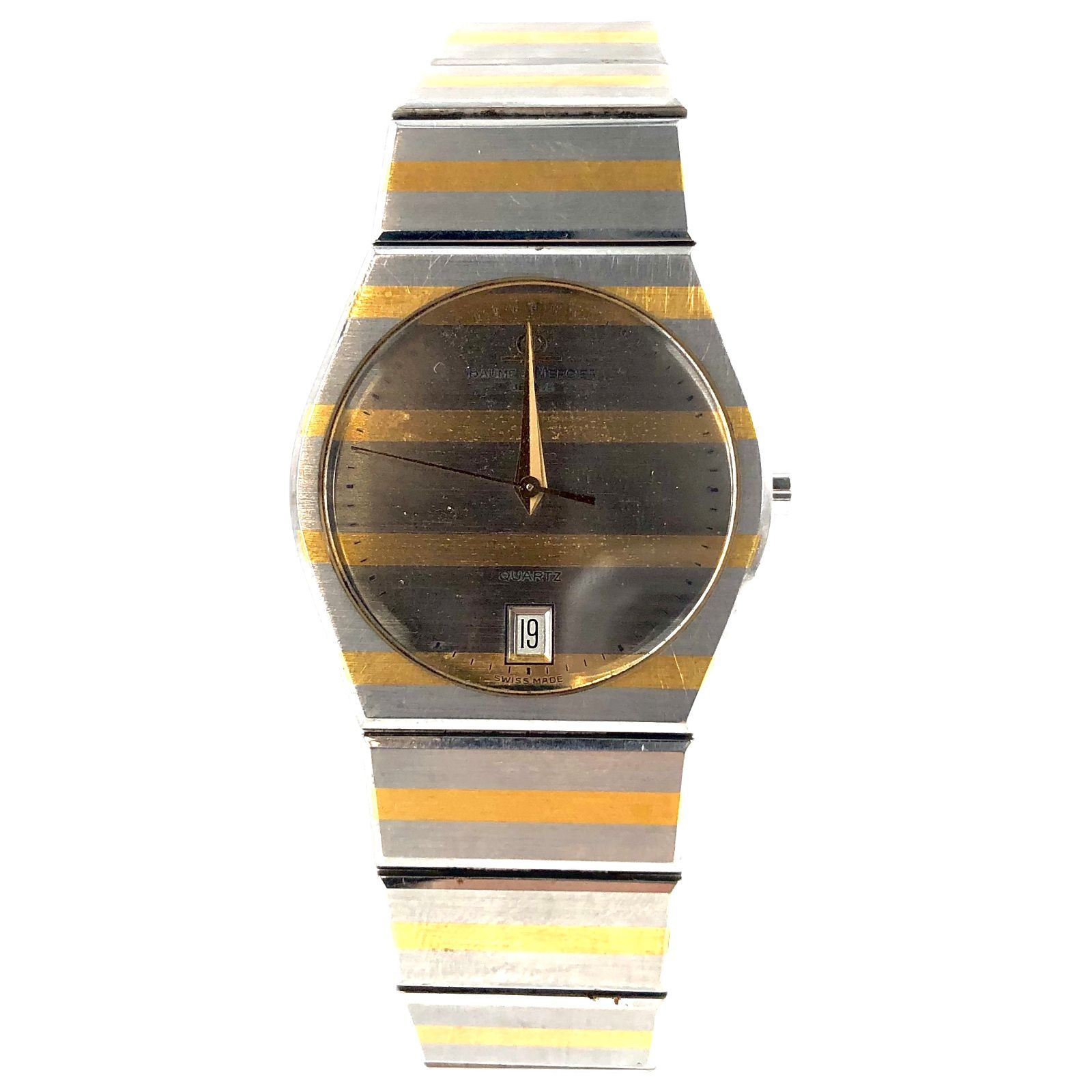 Baume&Mercier ボームアンドメルシエ デイト QZ/SS ゴールド×シルバー