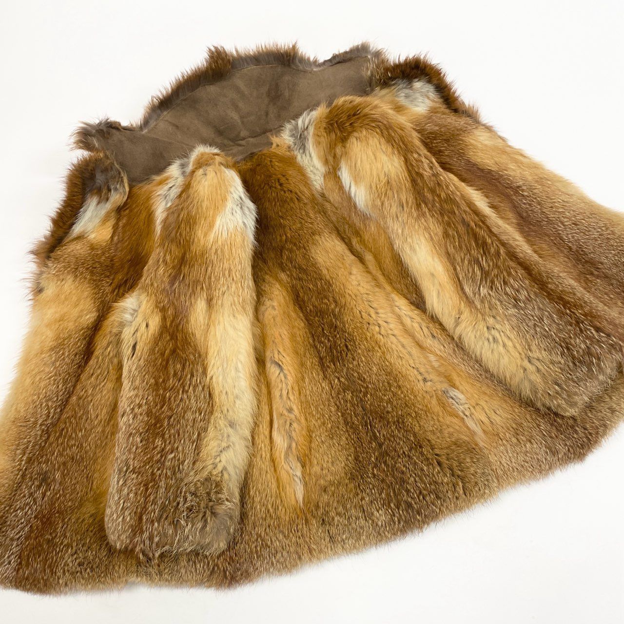 60b3 レッドフォックス ファーコート サイズF 茶系 本毛皮 Red Fox Fur