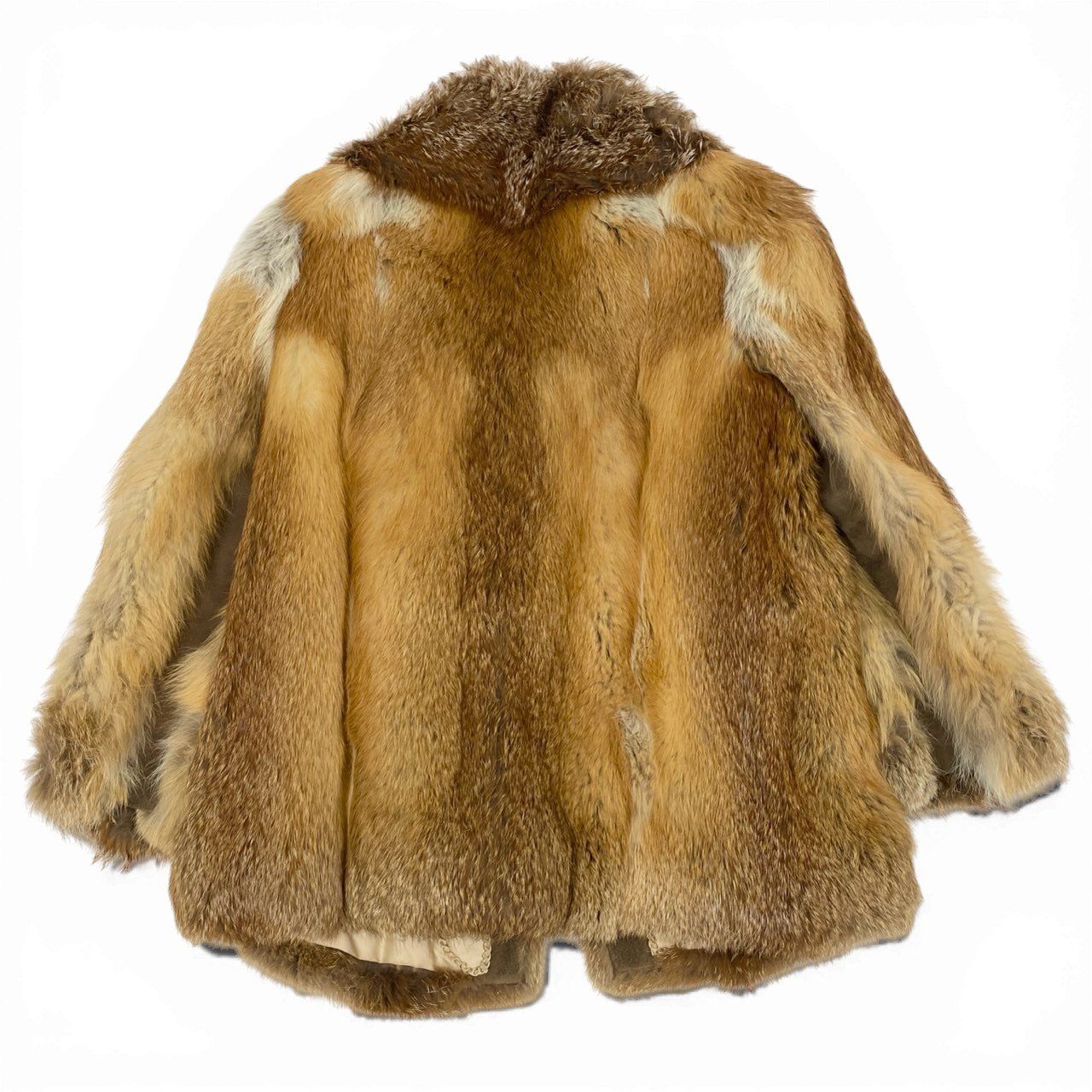 60b3 レッドフォックス ファーコート サイズF 茶系 本毛皮 Red Fox Fur