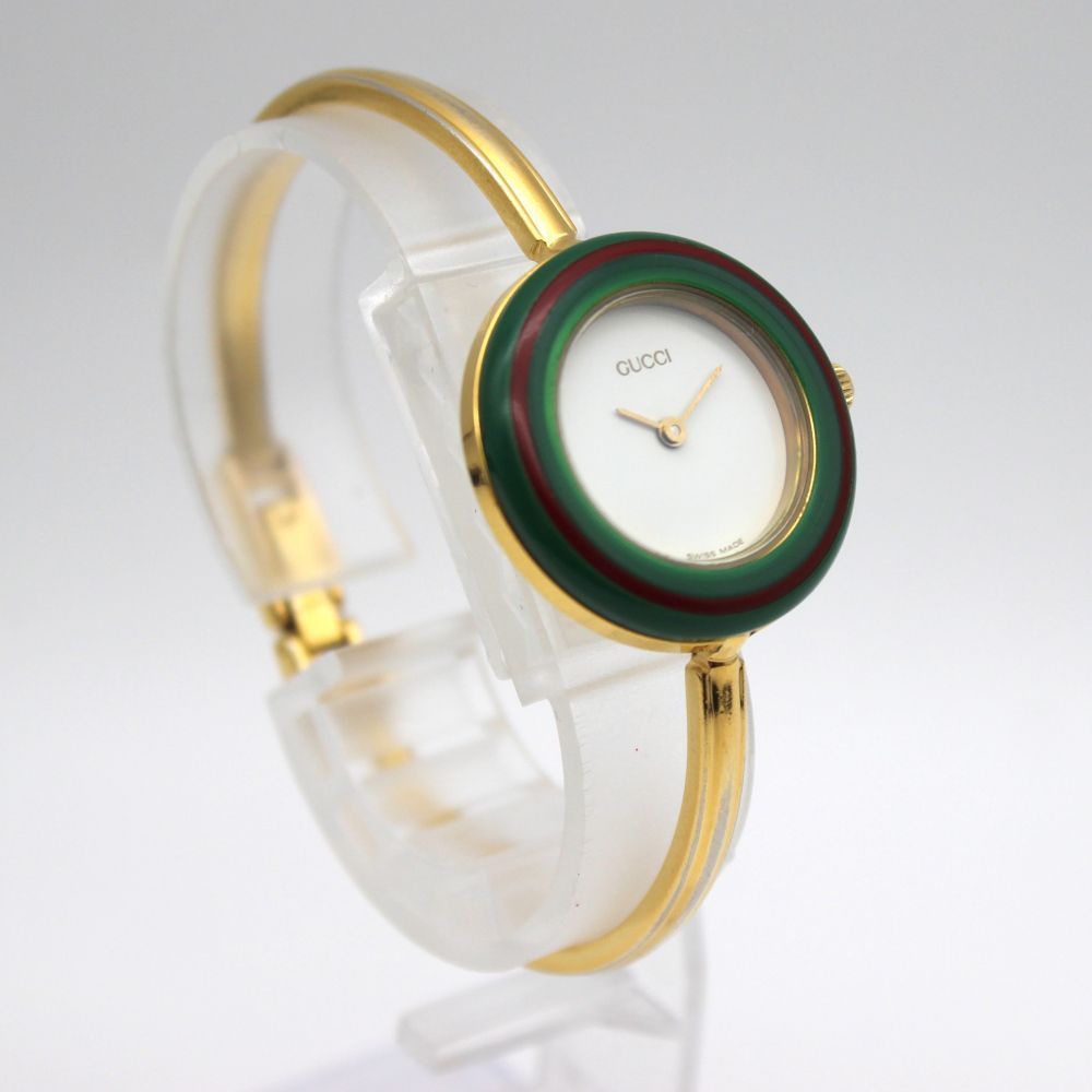 □GUCCI グッチ ヴィンテージ チェンジベゼル クォーツ 稼働品 A26-294